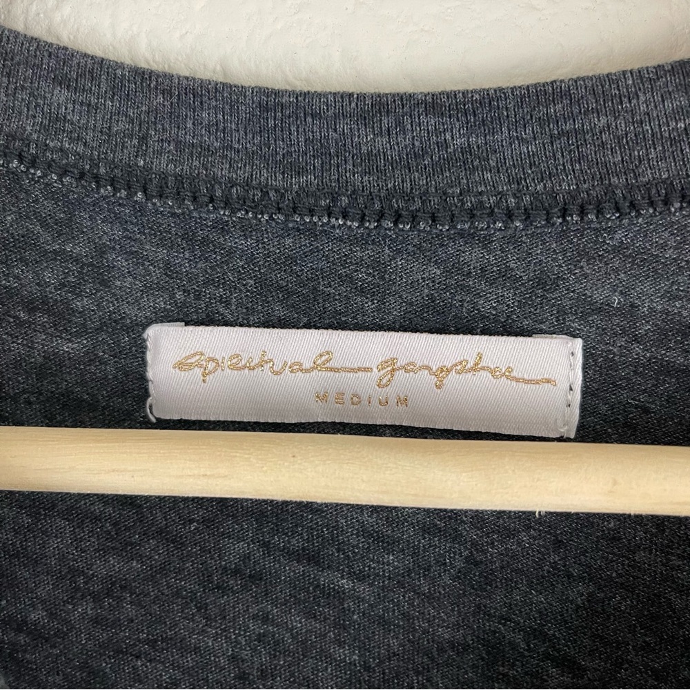 !SOLD! SPIRITUAL GANGSTER Heathered Dark Grey Logo Varsity Soft Muscle Tee Tank - Picture 8 of 10